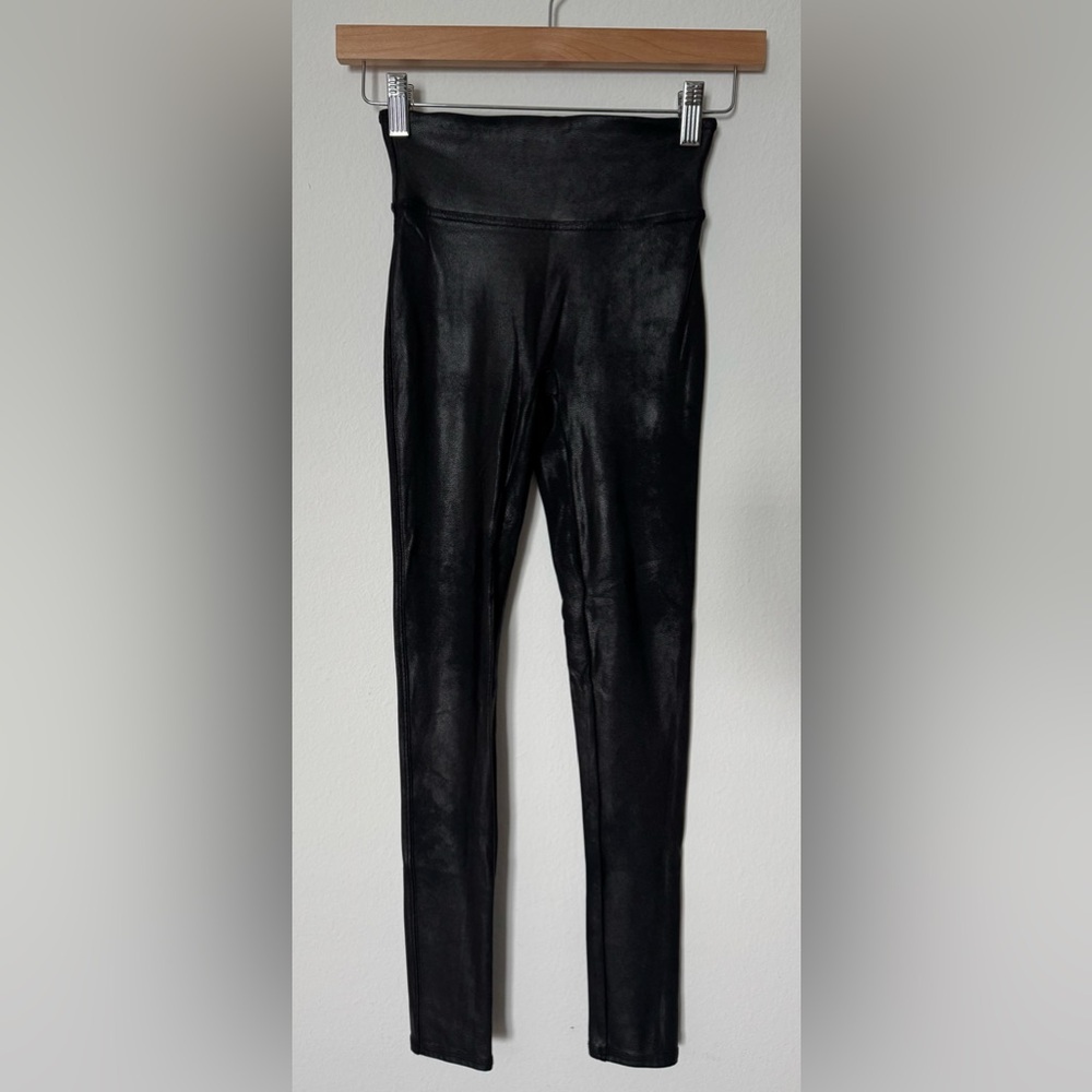 SPANX Black Faux Leather High-Waist Leggings